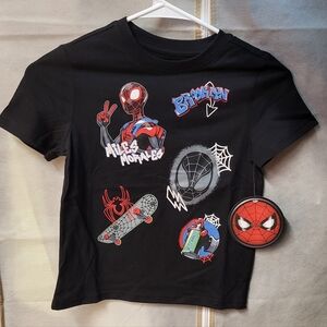Marvel Miles Morales Spider-Man Tee - Black Size 6 Boys